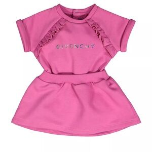 GIVENCHY Dress Girl's Short-Sleeve Sweatshirt Dress with Ruffles 18M